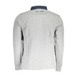 Gray Cotton Men Polo Shirt