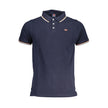 Blue Cotton Men Polo Shirt