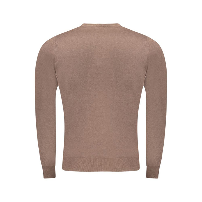 Brown Viscose Men Sweater