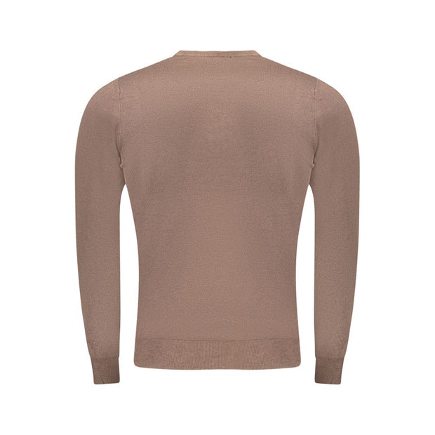 Brown Viscose Men Sweater