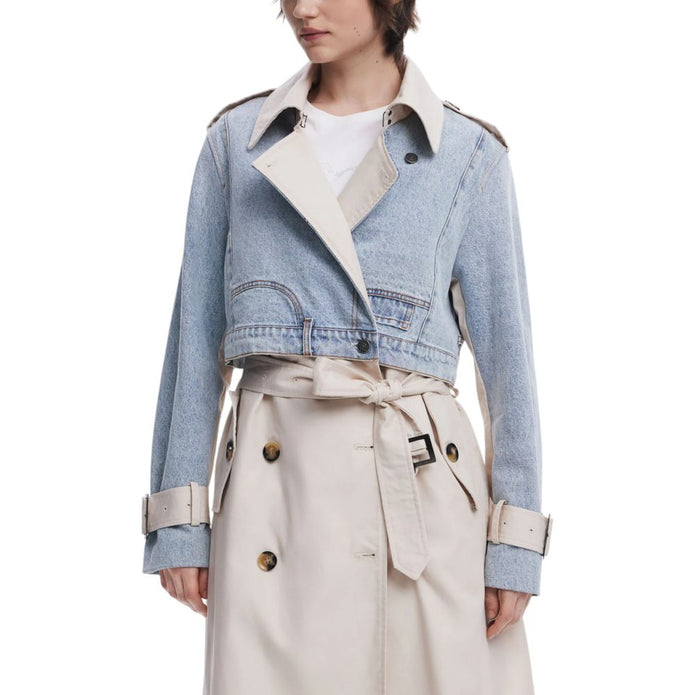 Light Blue Cotton Jackets & Coat