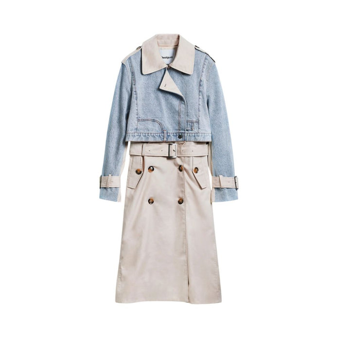 Light Blue Cotton Jackets & Coat