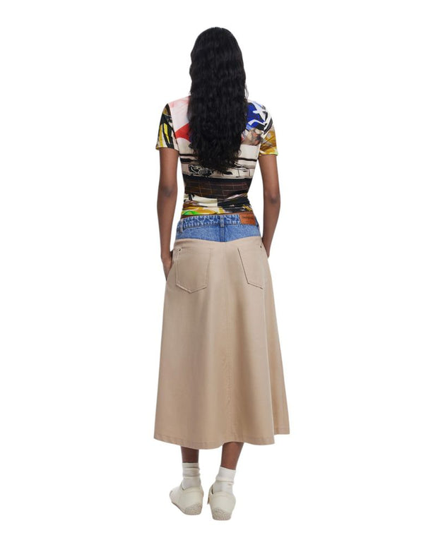 Beige Cotton Skirt
