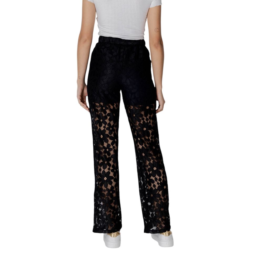 Black Polyester Jeans & Pant