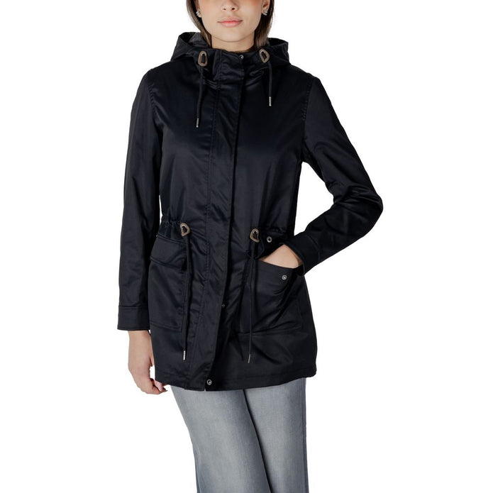 Black Polyester Jackets & Coat