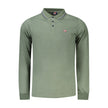 Green Cotton Men Polo Shirt