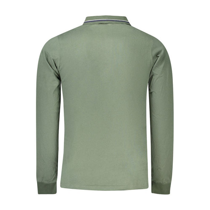 Green Cotton Men Polo Shirt