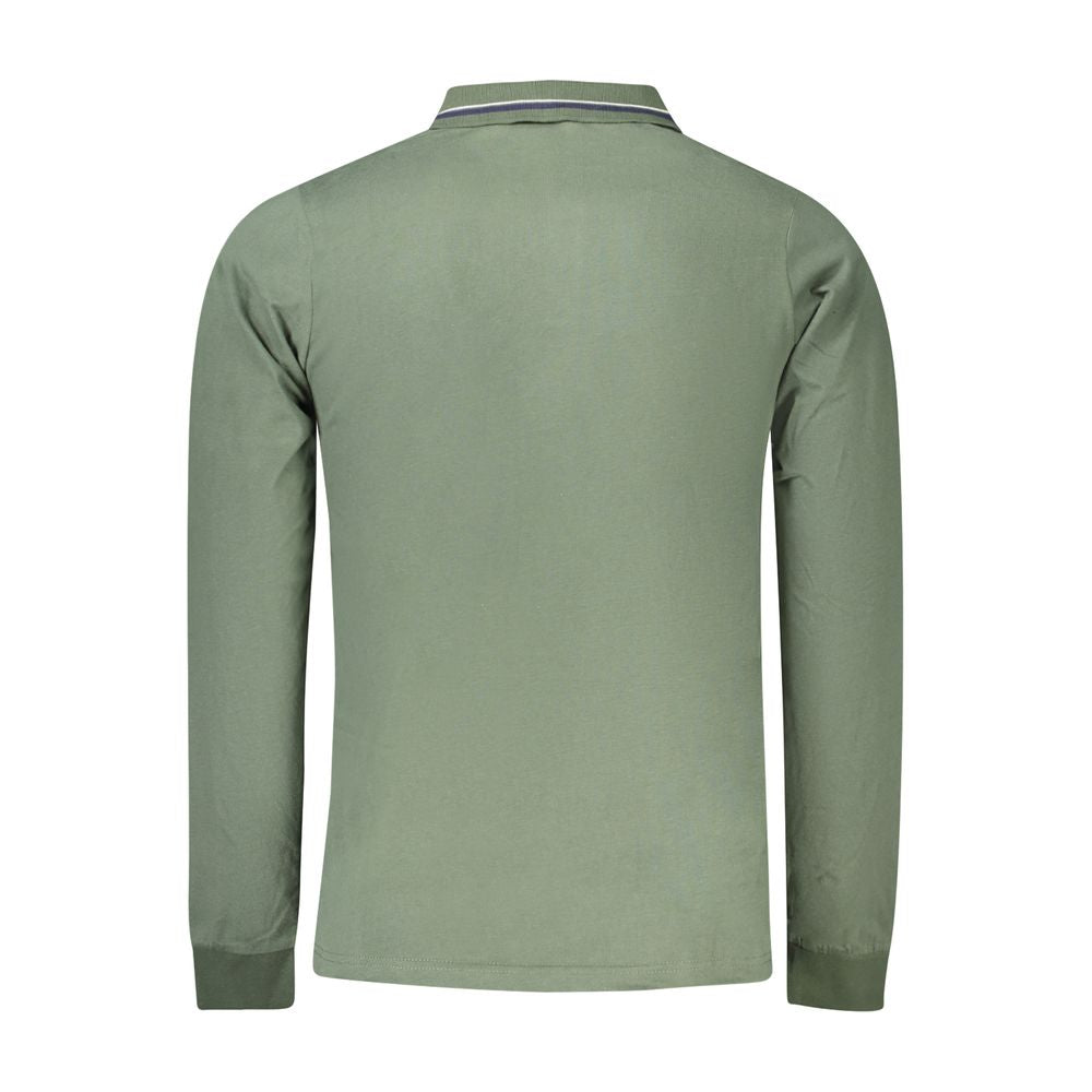 Green Cotton Men Polo Shirt