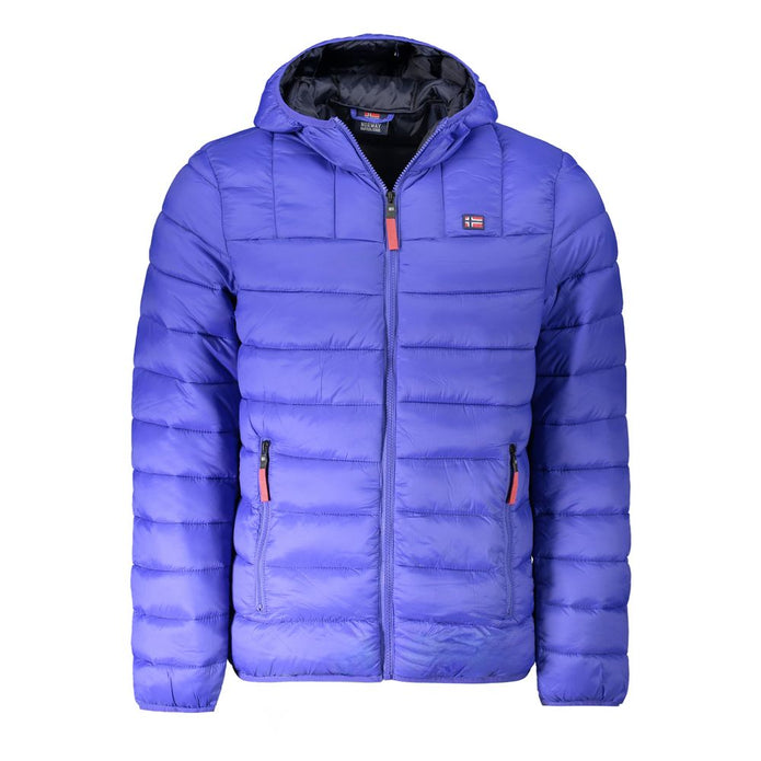 Blue Polyamide Men Jacket