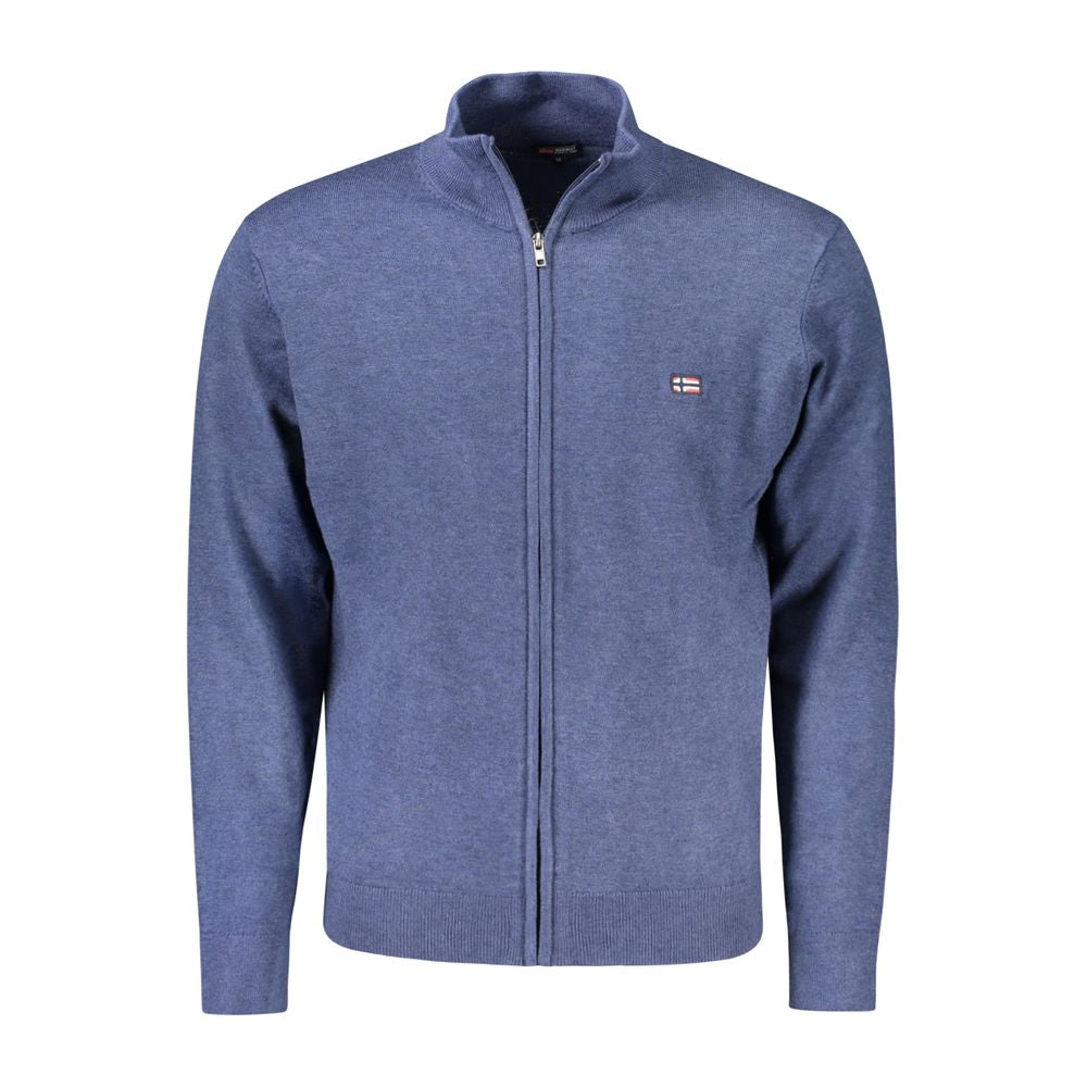 Blue Polyamide Men Cardigan