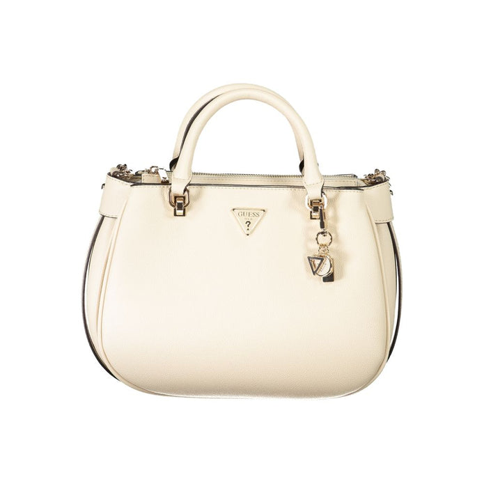 Beige Polyethylene Women Handbag