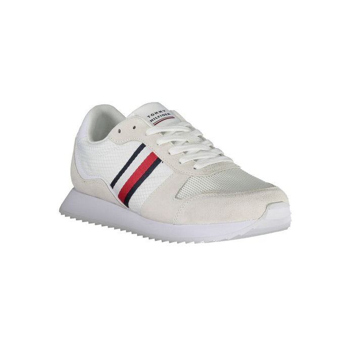 White Polyester Men Sneaker