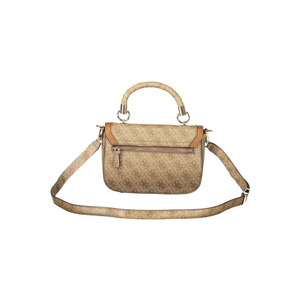 Beige Polyethylene Women Handbag