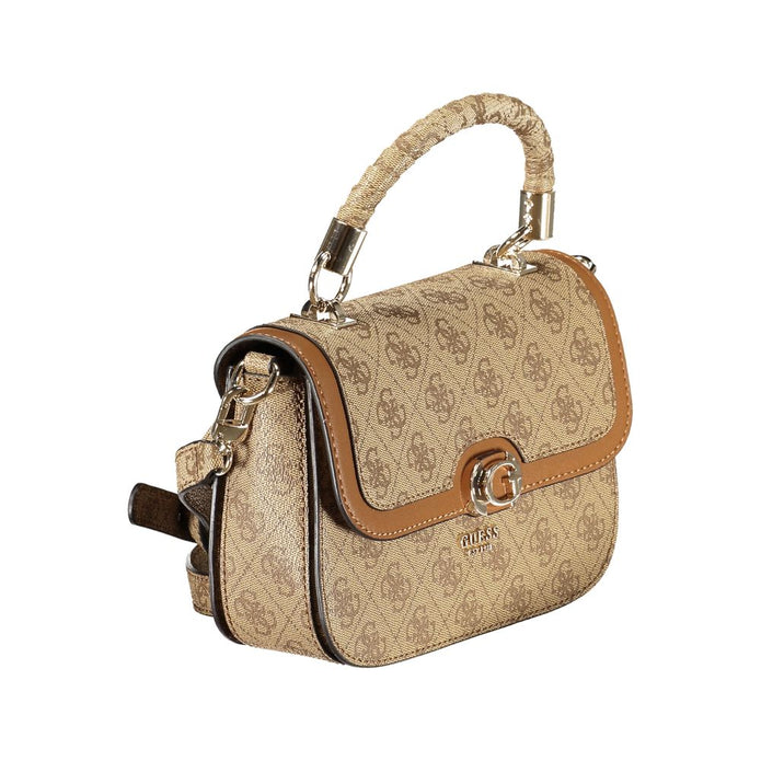 Beige Polyethylene Women Handbag