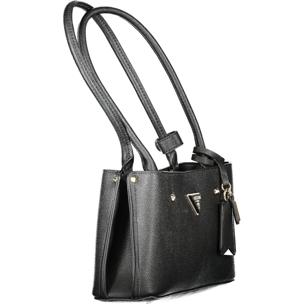 Black Polyethylene Women Handbag