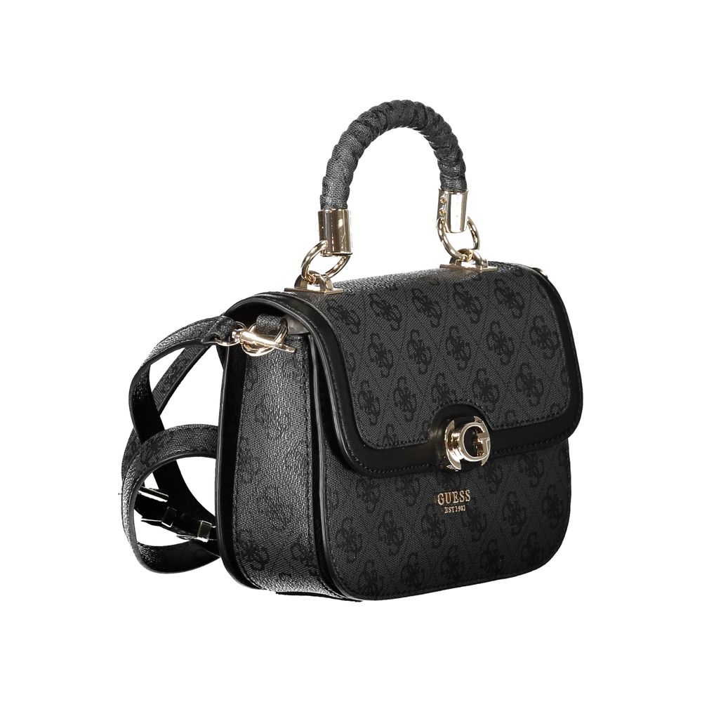 Black Polyethylene Women Handbag