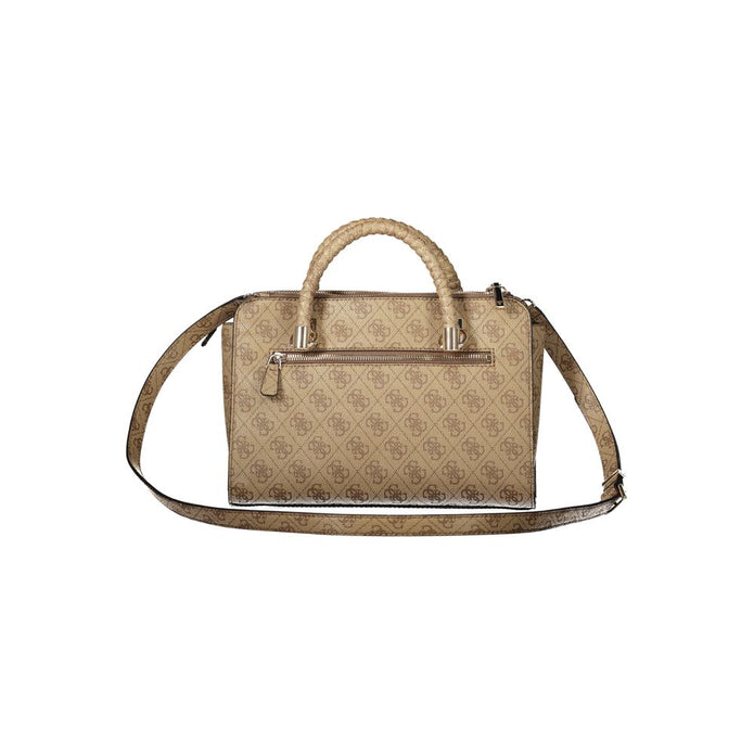 Beige Polyethylene Women Handbag