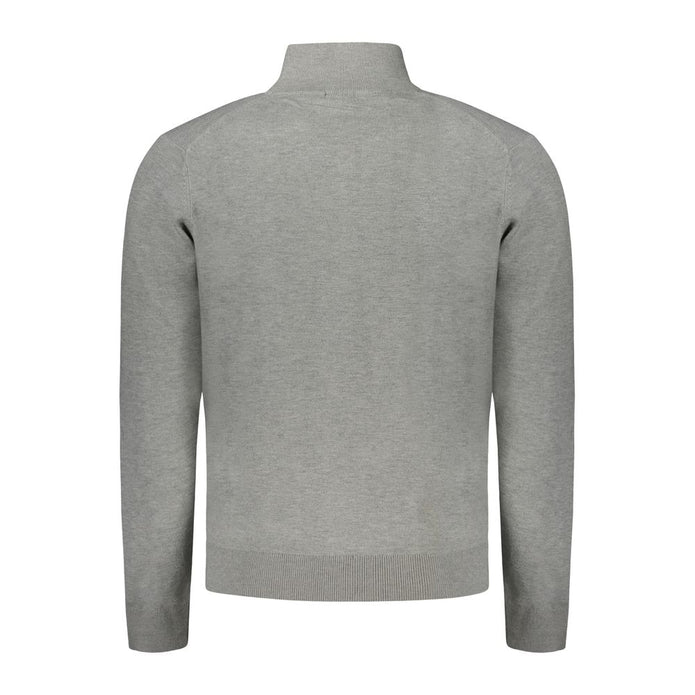 Gray Polyamide Mens Cardigan