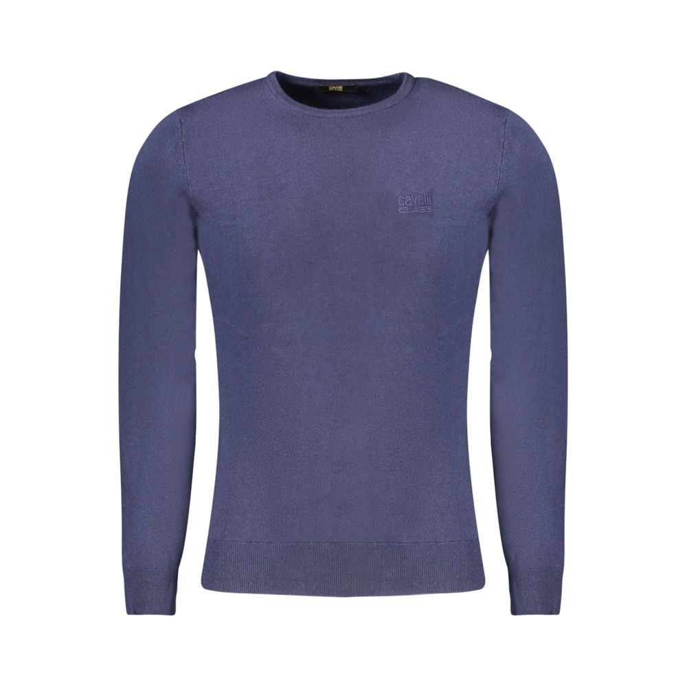 Blue Viscose Men Sweater