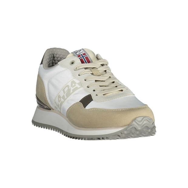 White Polyester Men Sneaker