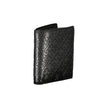 Sleek Black Leather Dual-Compartment Wallet