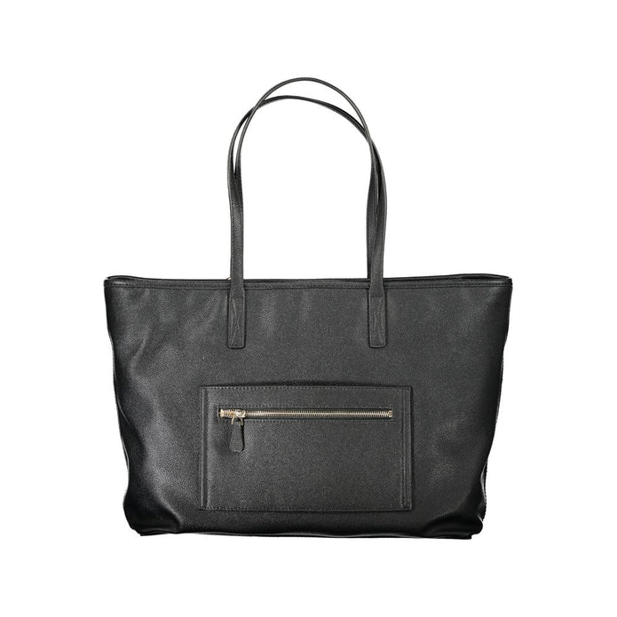 Black Polyethylene Women Handbag