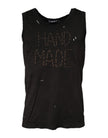 Black Sleeveless Round Neck Tank T-shirt