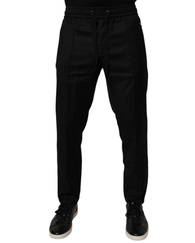 Black Wool Jogger Jogging Pants