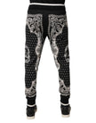 Black Bandana Cotton Jogger Pants