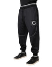 Black Polyester Logo Jogger Pants