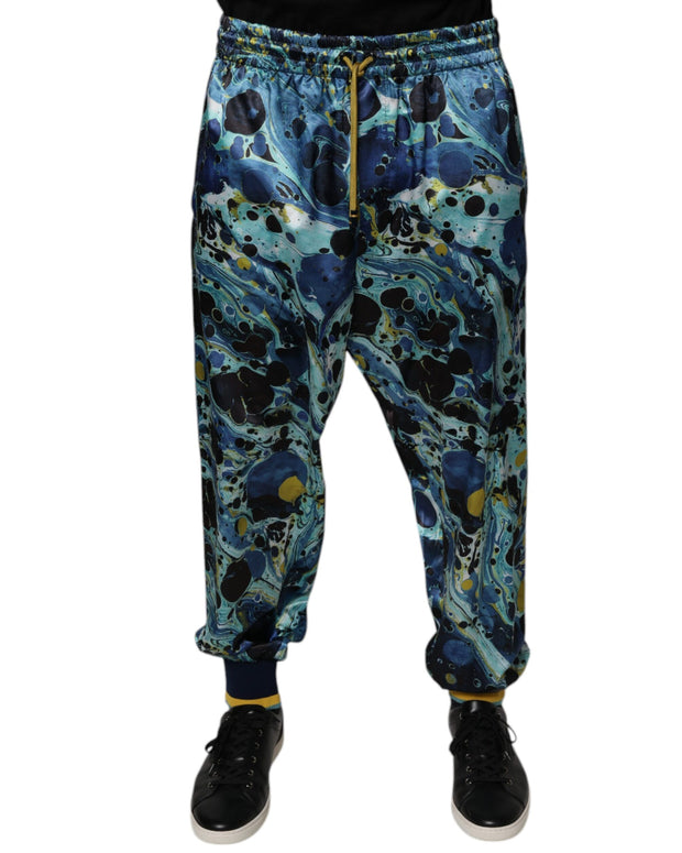 Multicolor Marble Print Jogger Men Sweatpants Pants