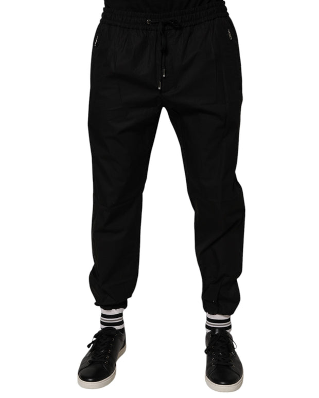 Black Cotton Men Jogger Sweatpants Pants