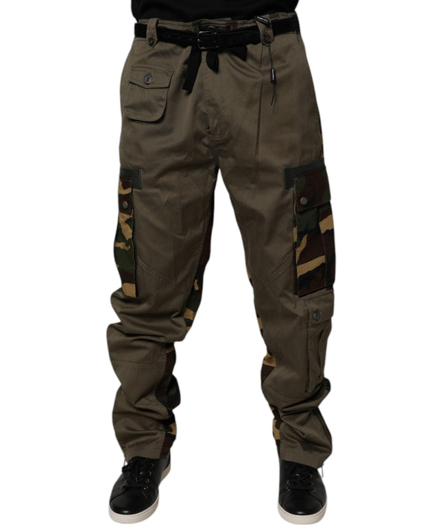 Multicolor Patchwork Camouflage Cargo Pants