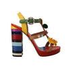 Multicolor Cotton Platforms Sandals