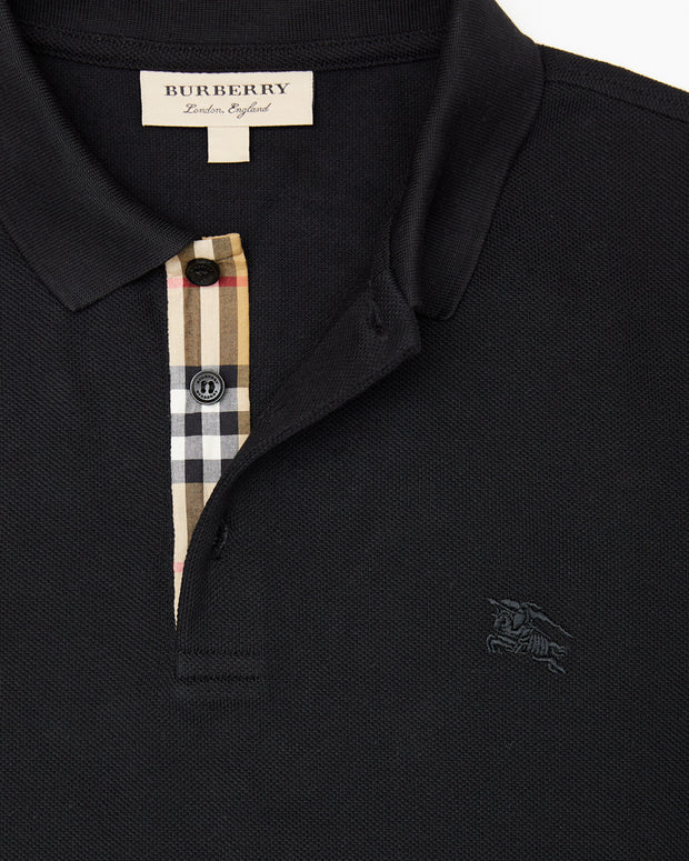 Black Cotton Collared Polo Shirt