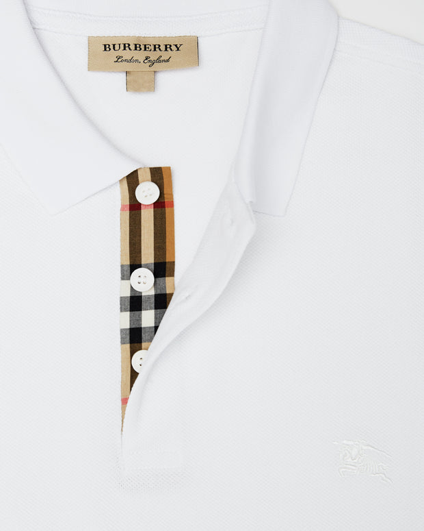 White Cotton Collared Polo Shirt