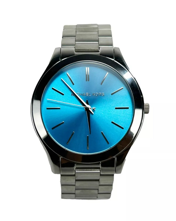Slim Runway Stainless Steel Watch Blue Silver MK3292 NO BOX
