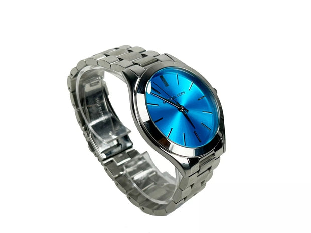 Slim Runway Stainless Steel Watch Blue Silver MK3292 NO BOX