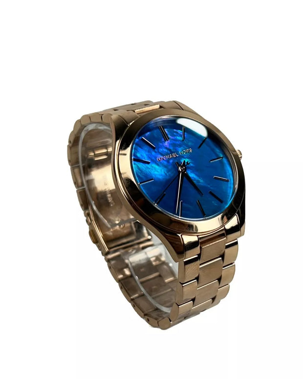 Slim Runway Stainless Steel Watch MK3494 Ocean Blue Gold NO BOX