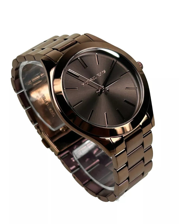 Slim Runway Brown Stainless Steel Watch MK3418 NO BOX