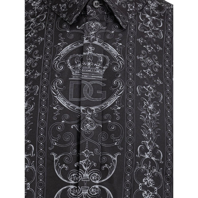 Gray Silk Pattern Shirt