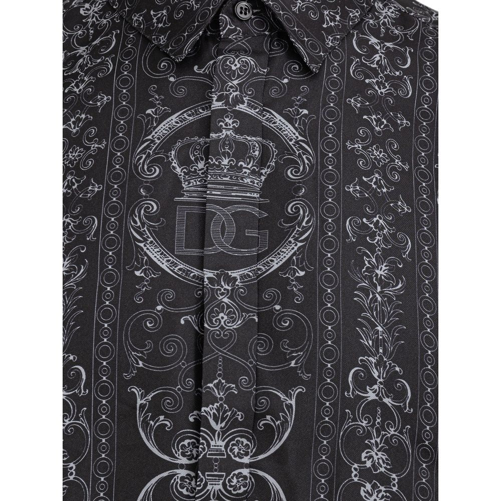 Gray Silk Pattern Shirt