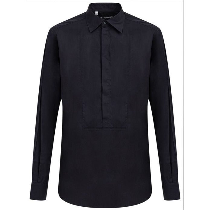 Navy Blue Cotton Dress Shirt