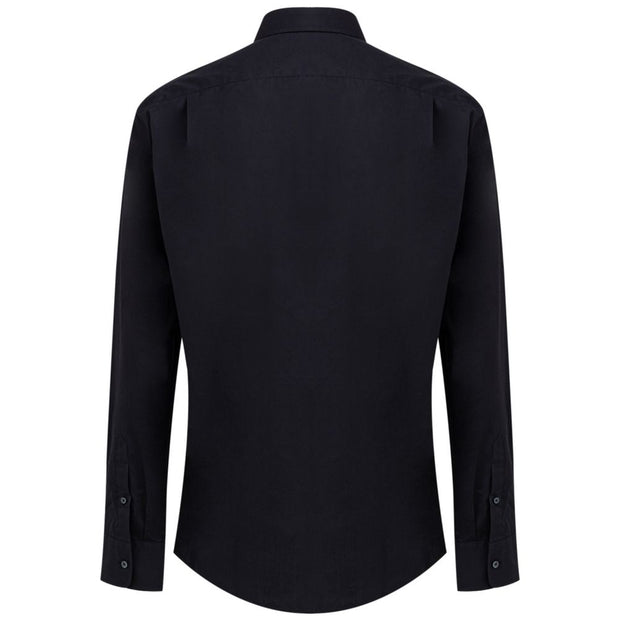 Navy Blue Cotton Dress Shirt