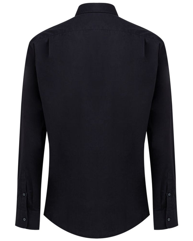 Navy Blue Cotton Dress Shirt