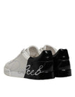 White Black Logo Portofino Men Sneaker Shoes