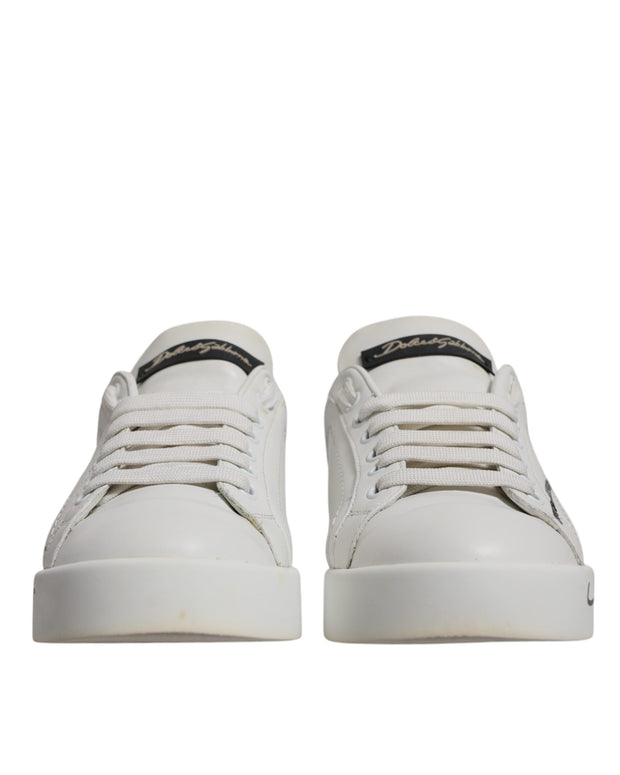 White Blue Logo Portofino Sneakers Shoes