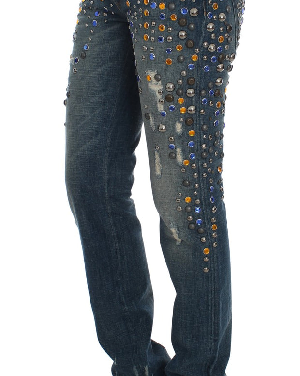 Crystal Embellished GIRLY Slim Fit Jeans