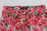 Multicolor Floral Silk Capri Pants