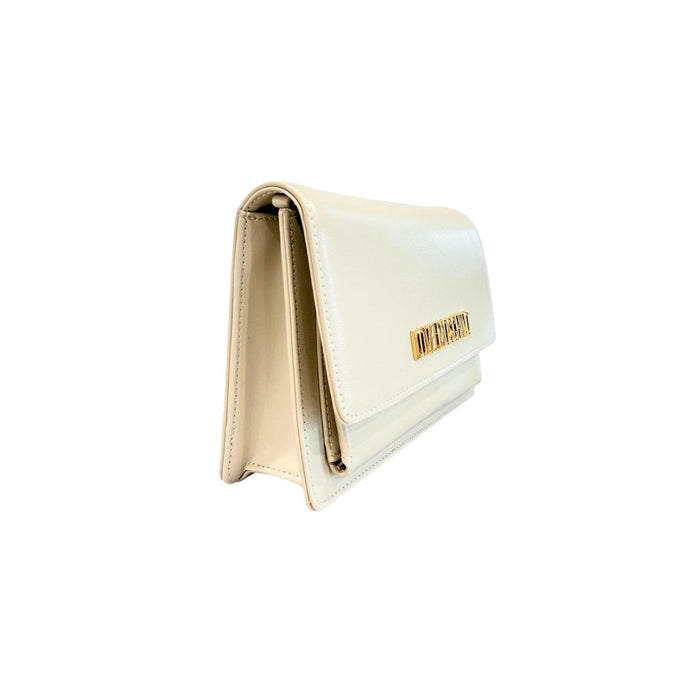 Beige Polyethylene Women Crossbody Bag